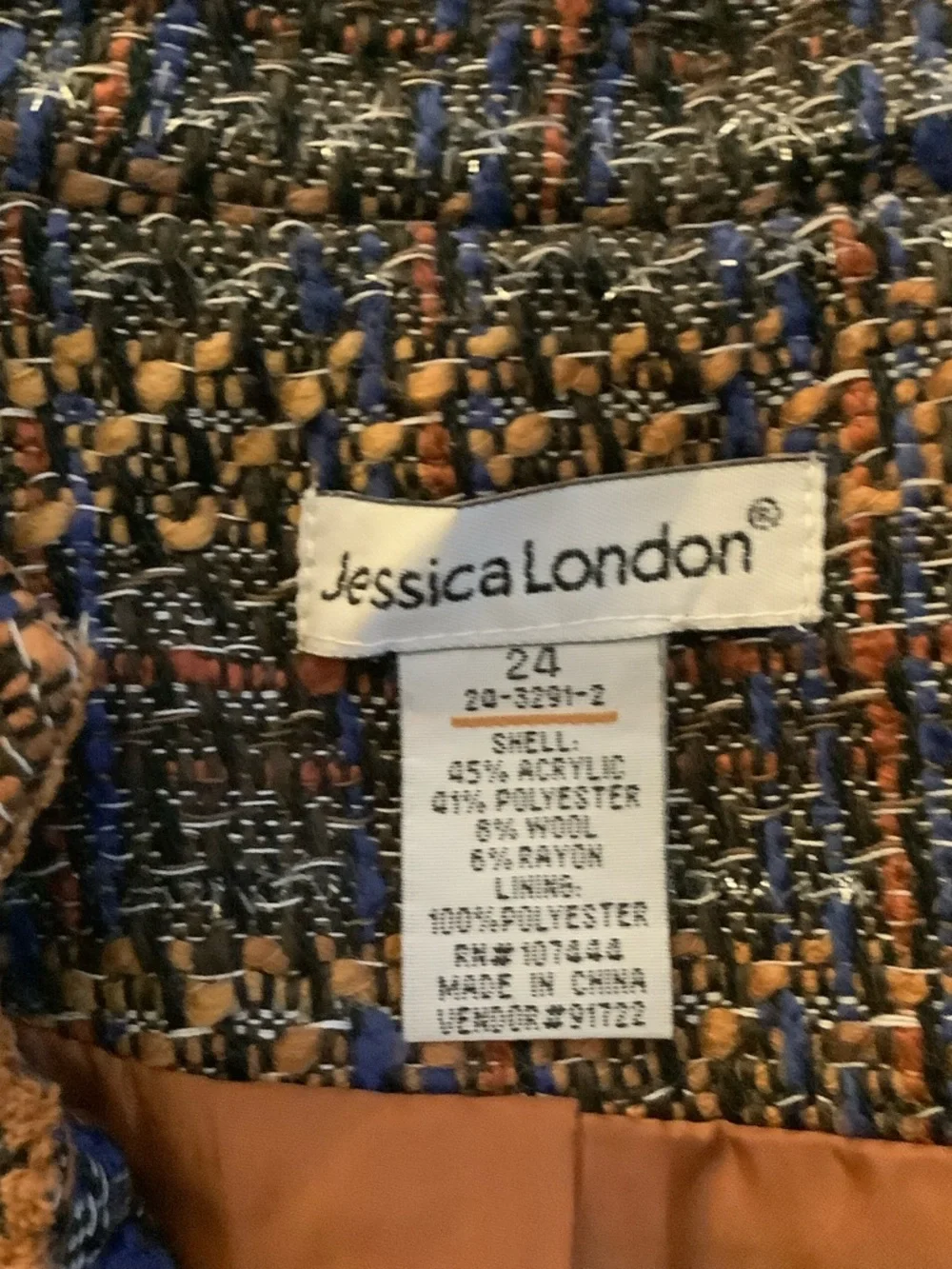 Jessica London Purple and Brown Tweed Bouclé Jacket - Picture 7 of 7